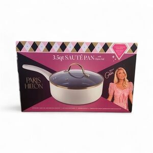 Paris Hilton Elegant White and Gold Sauté Pan
